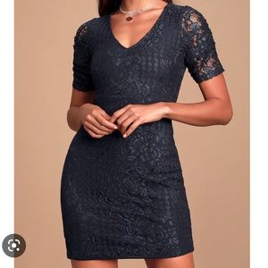 Lulus lace dress, Small, Navy